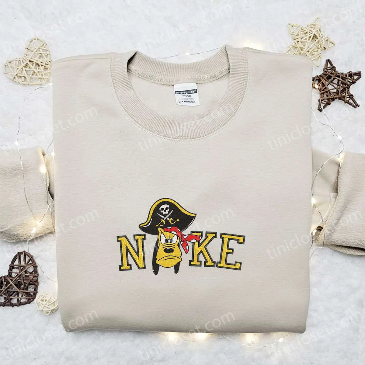 Pluto Pirate x Nike Embroidered Sweatshirt, Walt Disney Characters Embroidered Shirt, Best Halloween Gift Ideas