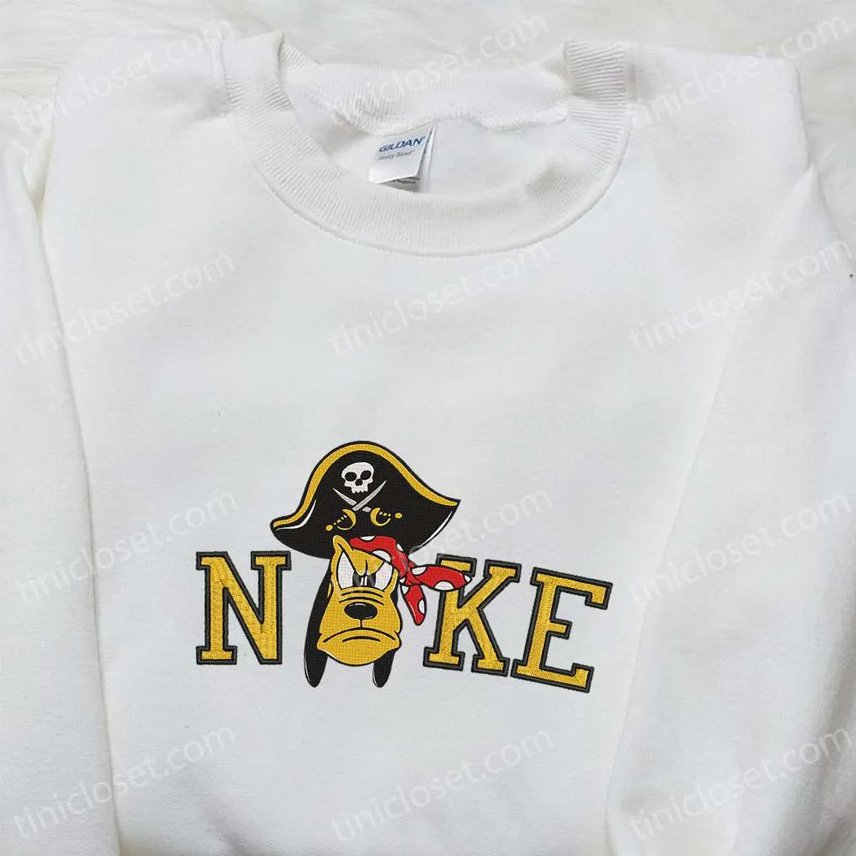 Pluto Pirate x Nike Embroidered Sweatshirt, Walt Disney Characters Embroidered Shirt, Best Halloween Gift Ideas Pluto Pirate x Nike Embroidered Sweatshirt, Walt Disney Characters Embroidered Shirt, Best Halloween Gift Ideas