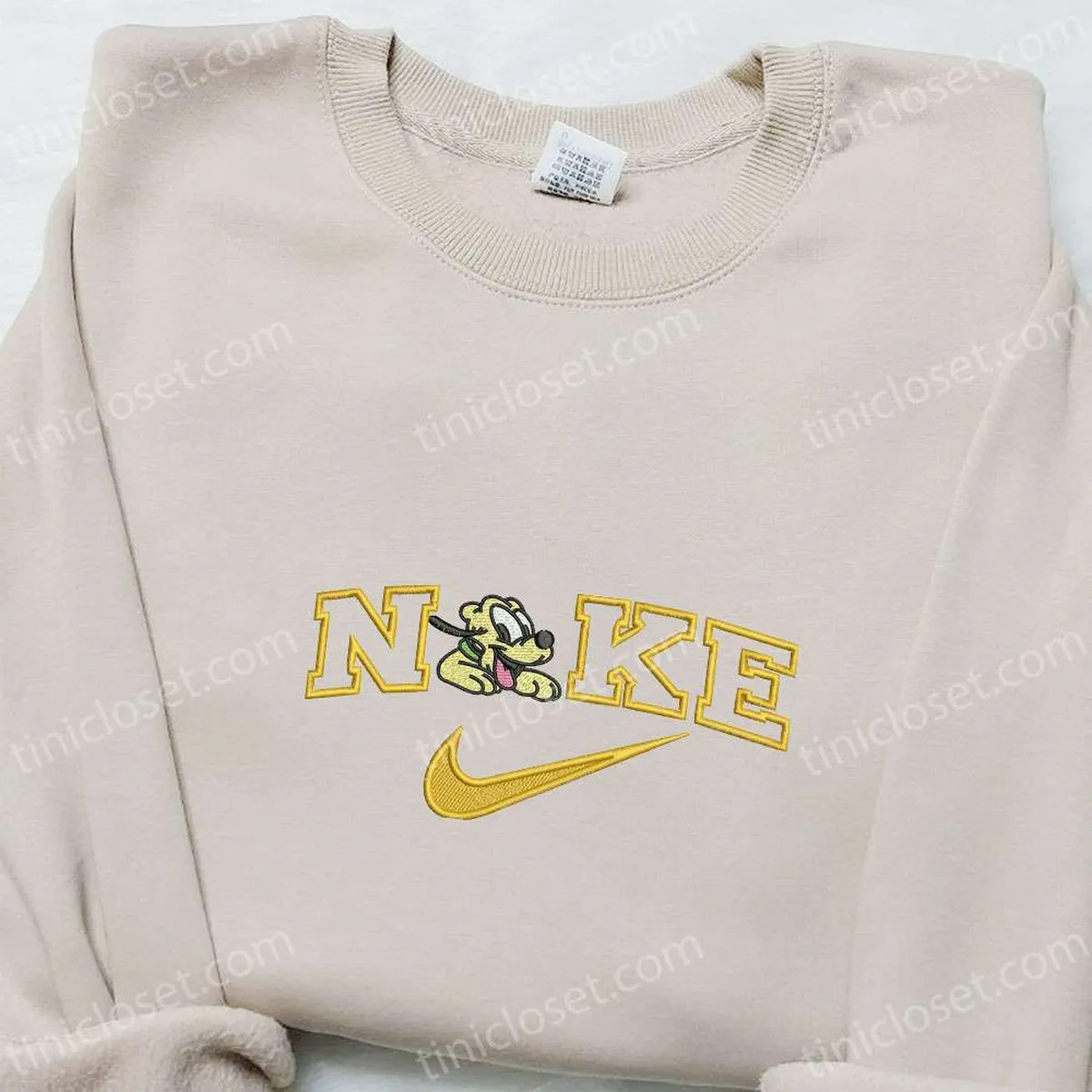 Pluto x Nike Swoosh Embroidered Shirt, Disney Characters Embroidered Hoodie, Nike Inspired Embroidered Sweatshirt Pluto x Nike Swoosh Embroidered Shirt, Disney Characters Embroidered Hoodie, Nike Inspired Embroidered Sweatshirt