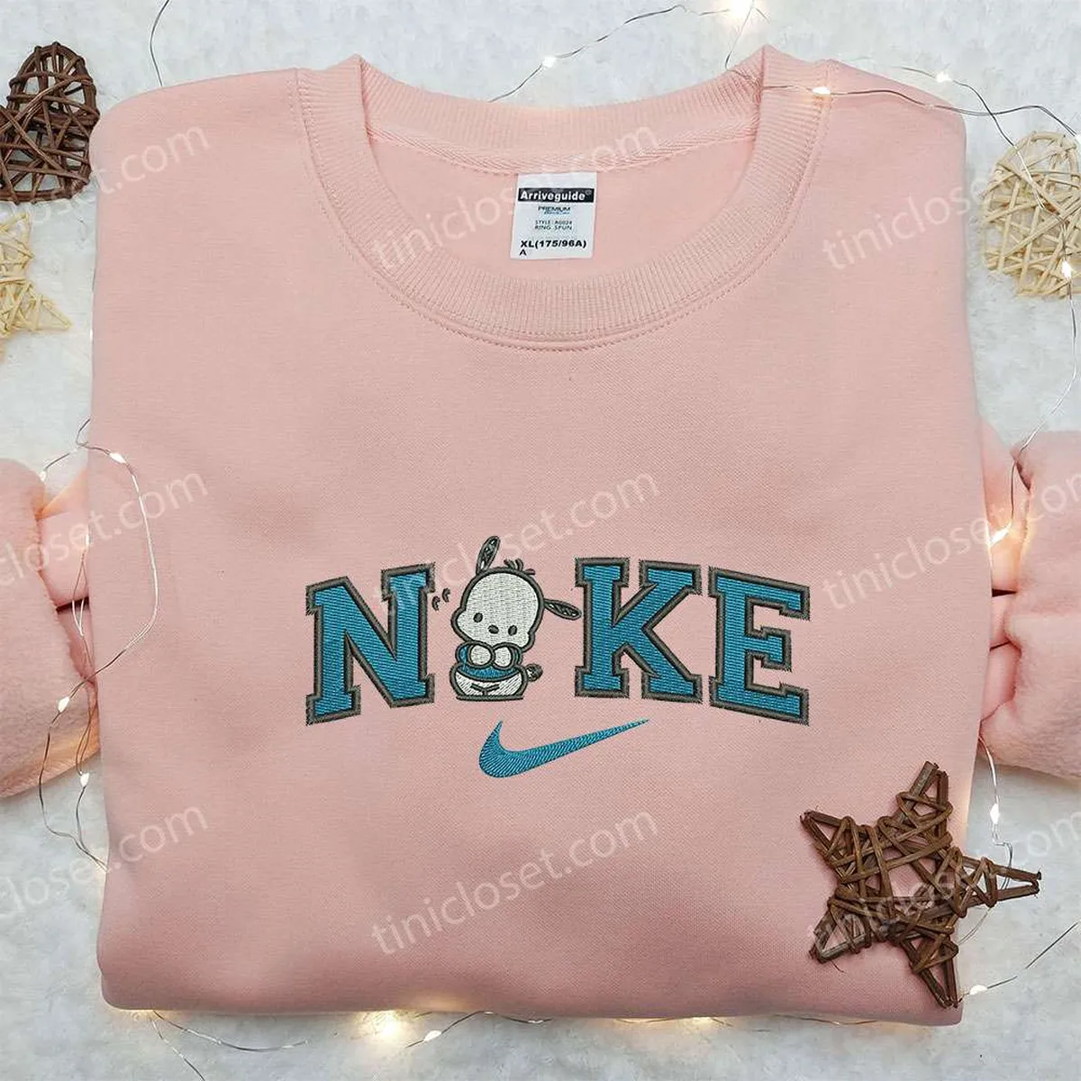 Pochacco x Nike Embroidered Sweatshirt, Hello Kitty Cartoon Embroidered Shirt, Nike Inspired Embroidered Shirt Pochacco x Nike Embroidered Sweatshirt, Hello Kitty Cartoon Embroidered Shirt, Nike Inspired Embroidered Shirt