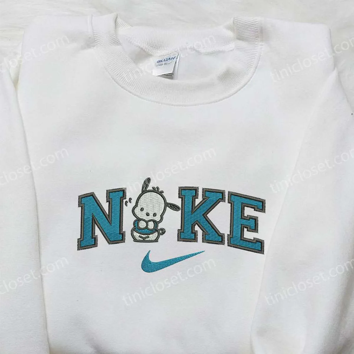Pochacco x Nike Embroidered Sweatshirt, Hello Kitty Cartoon Embroidered Shirt, Nike Inspired Embroidered Shirt Pochacco x Nike Embroidered Sweatshirt, Hello Kitty Cartoon Embroidered Shirt, Nike Inspired Embroidered Shirt