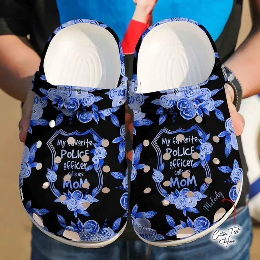 Police Officer Personalized Proud Mom Of A Crocs Classic Clogs