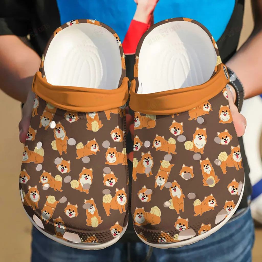 Pomeranian Pattern Crocs Classic Clogs