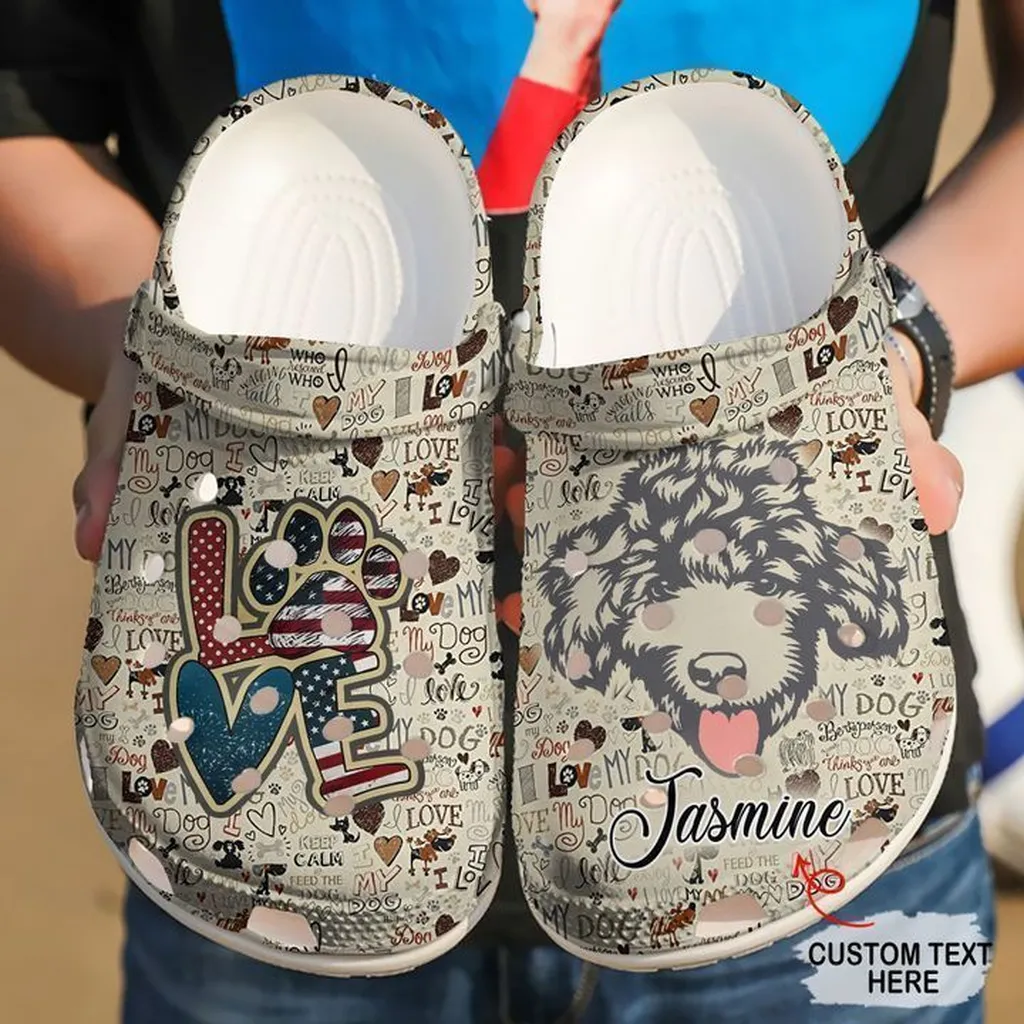 Poodle Personalized Love Vintage Crocs Clog