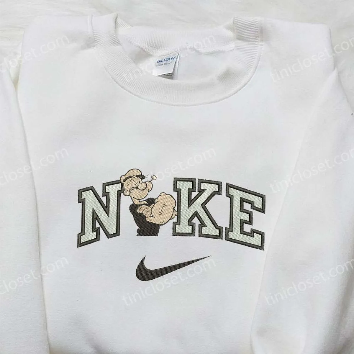 Popeye x Nike Embroidered Sweatshirt, Popeye the Sailor Embroidered Sweatshirt, Nike Inspired Embroidered Shirt