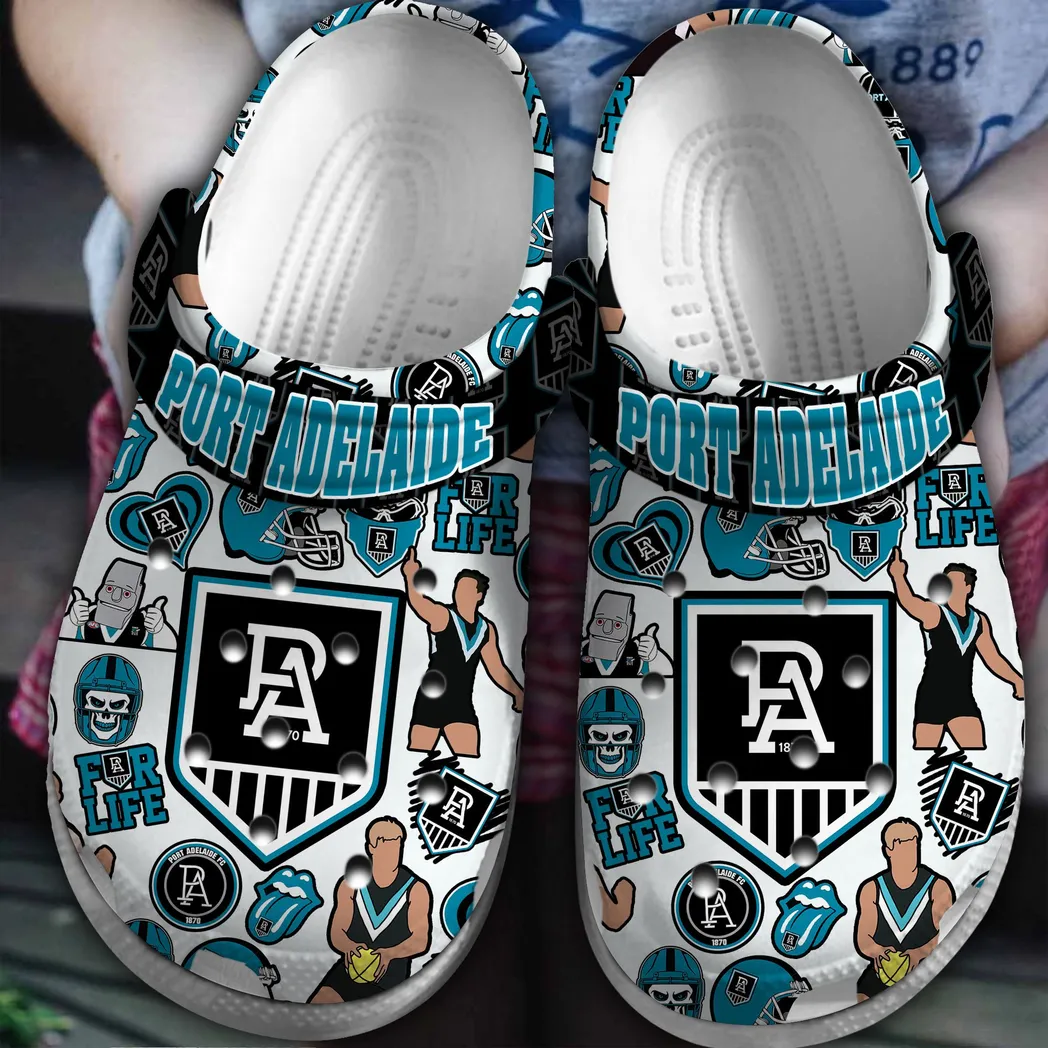 Port Adelaide Power AFL Sport Crocs Clogs