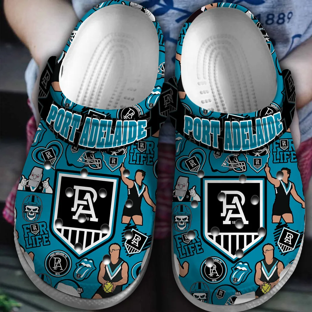 Port Adelaide Power AFL Sport Crocs Clogs