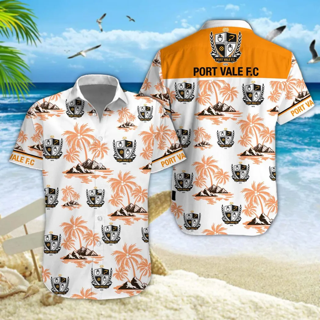 Port Vale Hawaiian Shirt Style Classic Oversized Hawaiian