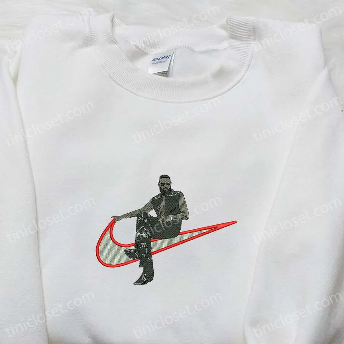 Post Malone x Nike Swoosh Embroidered Shirt, Celebrity Embroidered Hoodie, Best Gifts For Family Post Malone x Nike Swoosh Embroidered Shirt, Celebrity Embroidered Hoodie, Best Gifts For Family