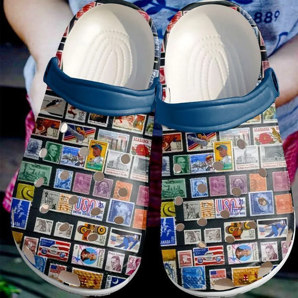 Postal Worker Us Postage Stamps Crocs Clog