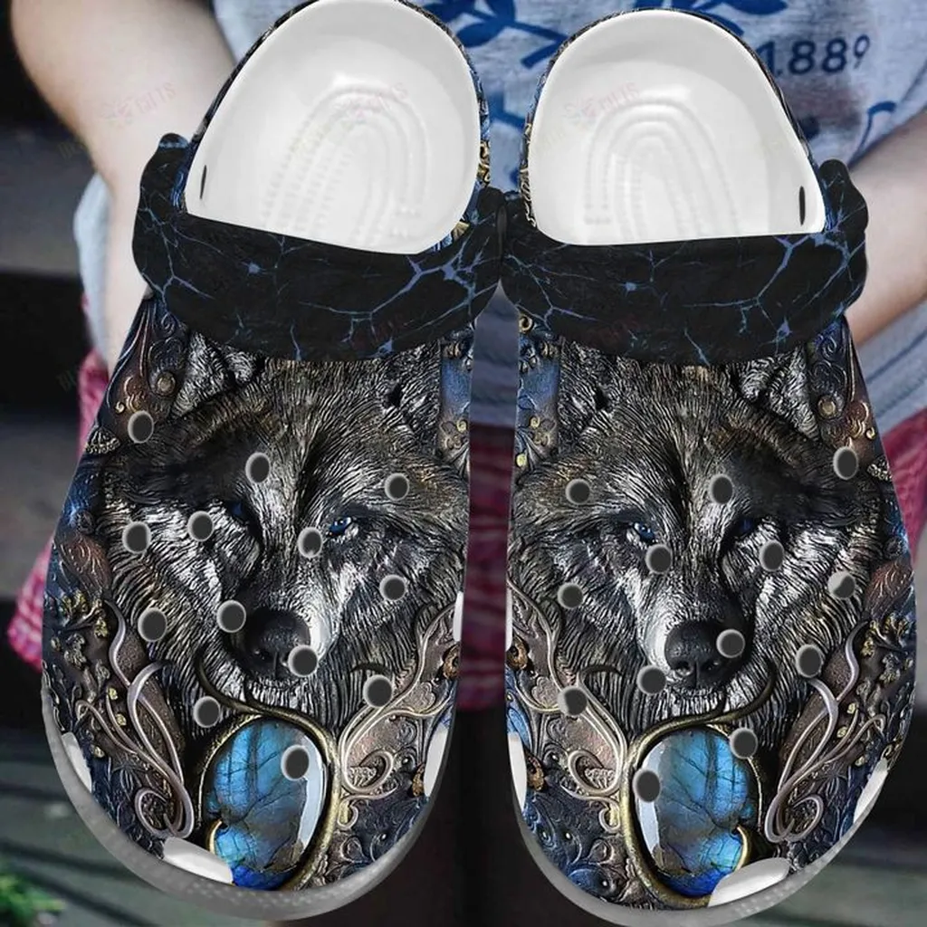 Premium Unique Wolf Crocs, Personalized Crocs Classic Clogs