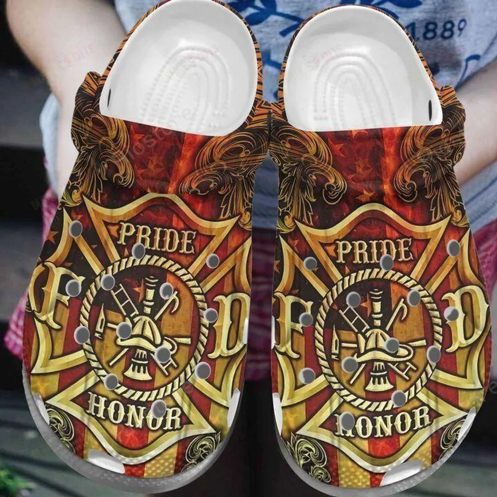 Pride Honor Fireman Firefighter Crocs Classic Clogs