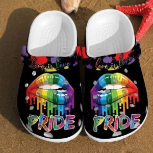 Pride Lips Love Is Lgbt Rainbow Crocs Clog