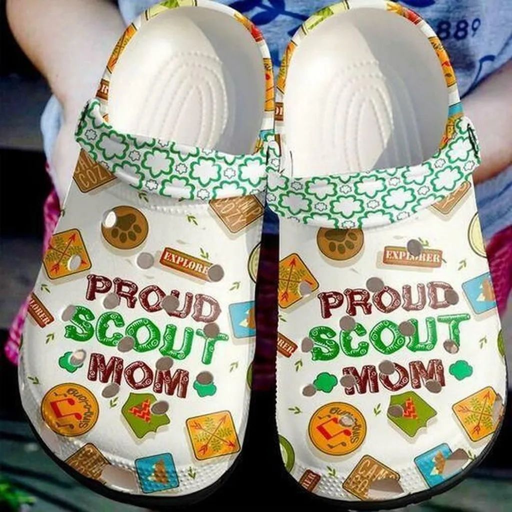 Proud Scout Mom Musics Personalized Gift For Lover Rubber Crocs Clog