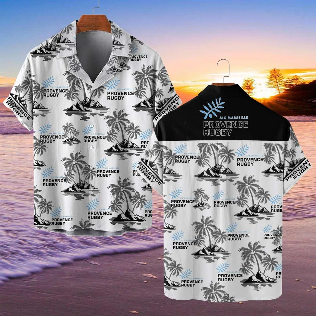 Provence Rugby Hawaiian Shirt Style Classic Oversized Hawaiian, Unisex Hawaiian Shirt