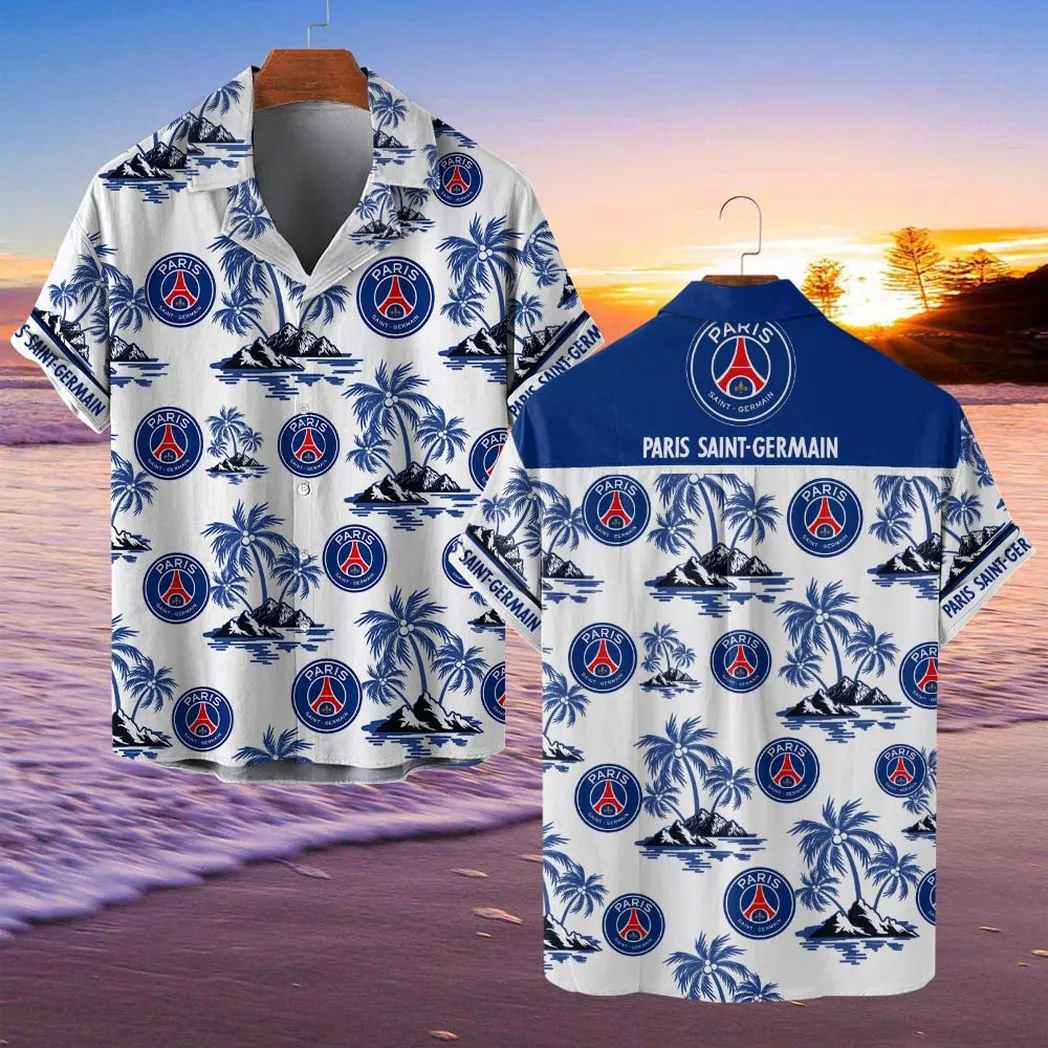 PSG Hawaiian Shirt Style Classic Oversized Hawaiian, Unisex Hawaiian Shirt