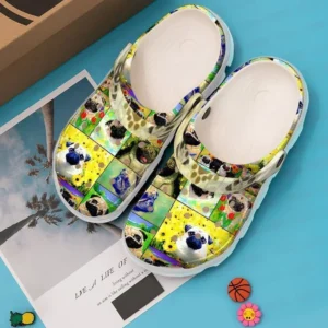 Pug Autumn Crocs Classic Clogs