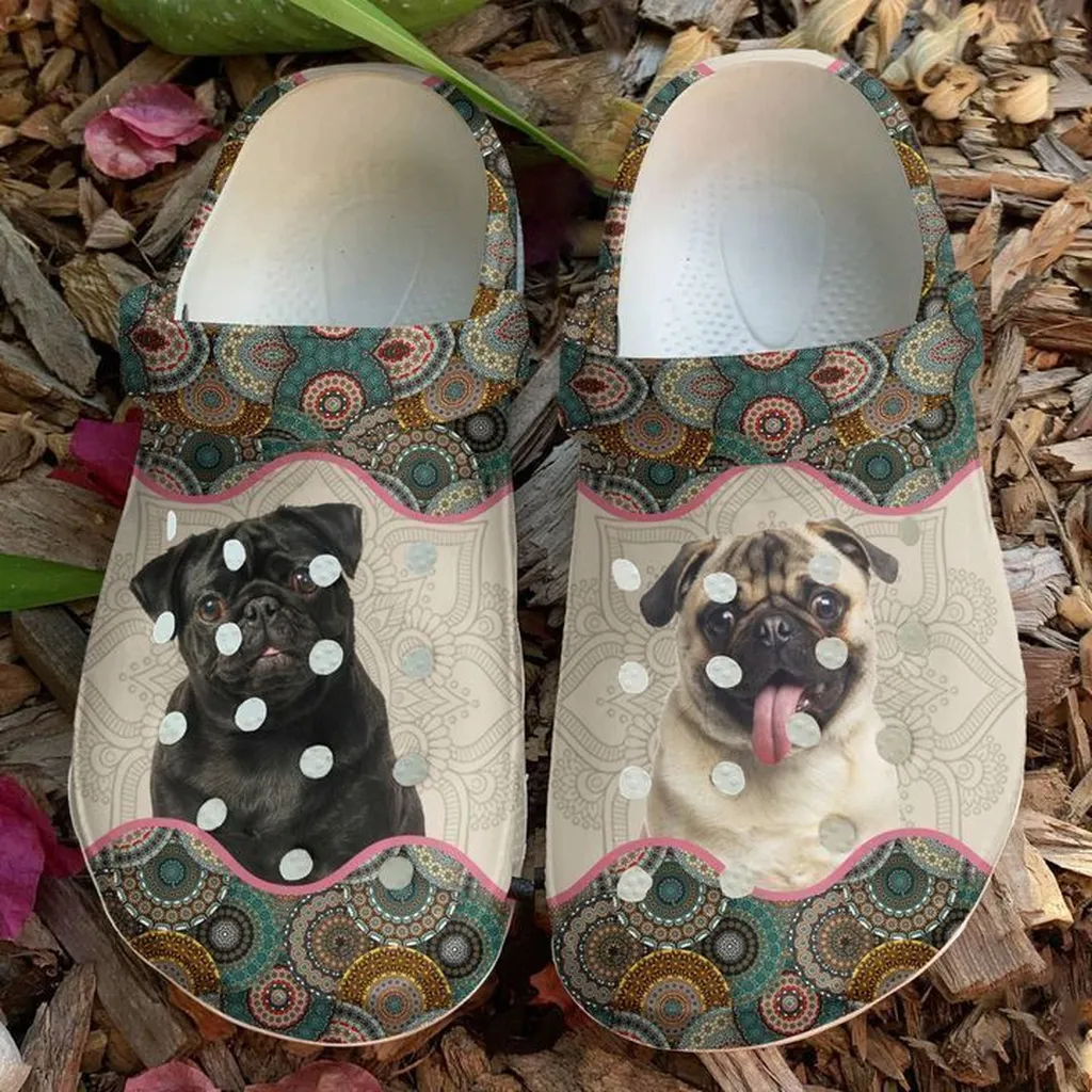 Pug Boho Crocs Classic Clogs