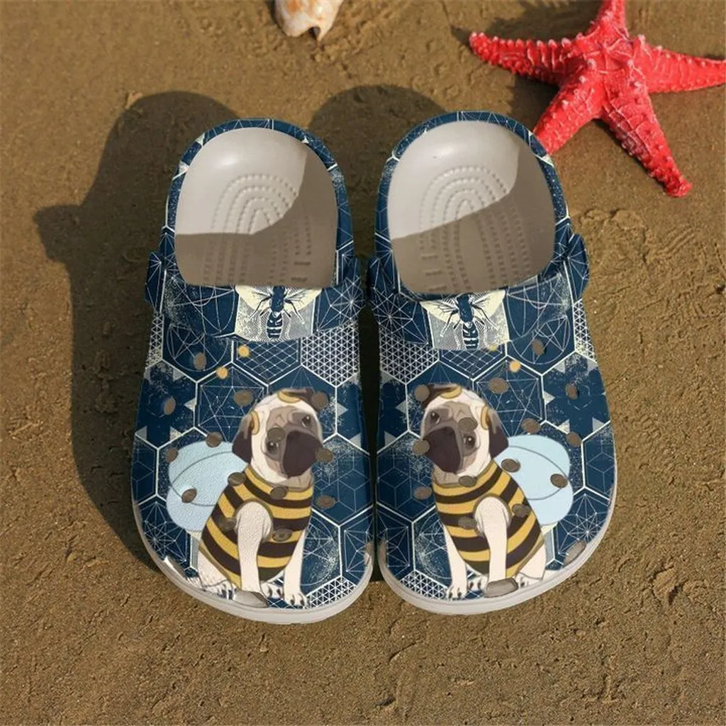 Pug Love Bee Crocs Clog