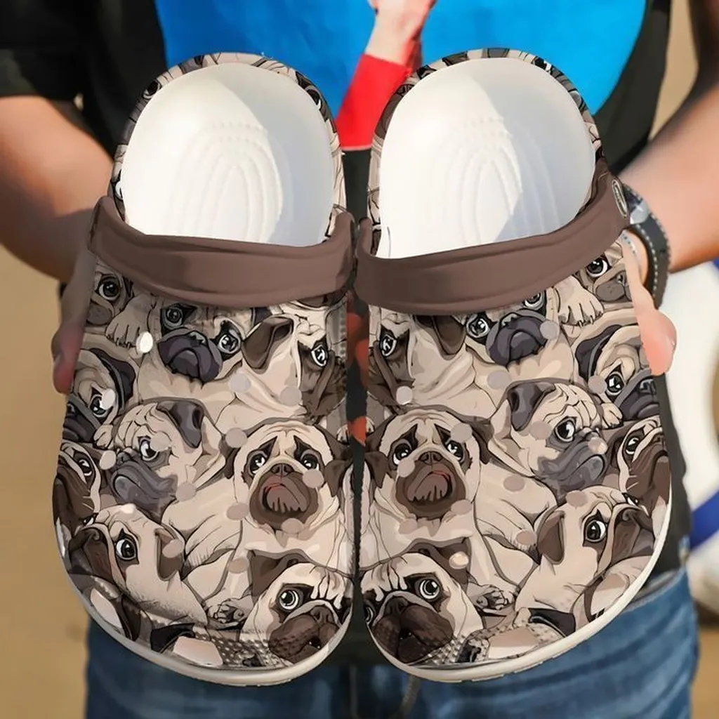 Pug Puppies Rubber Crocs Clog