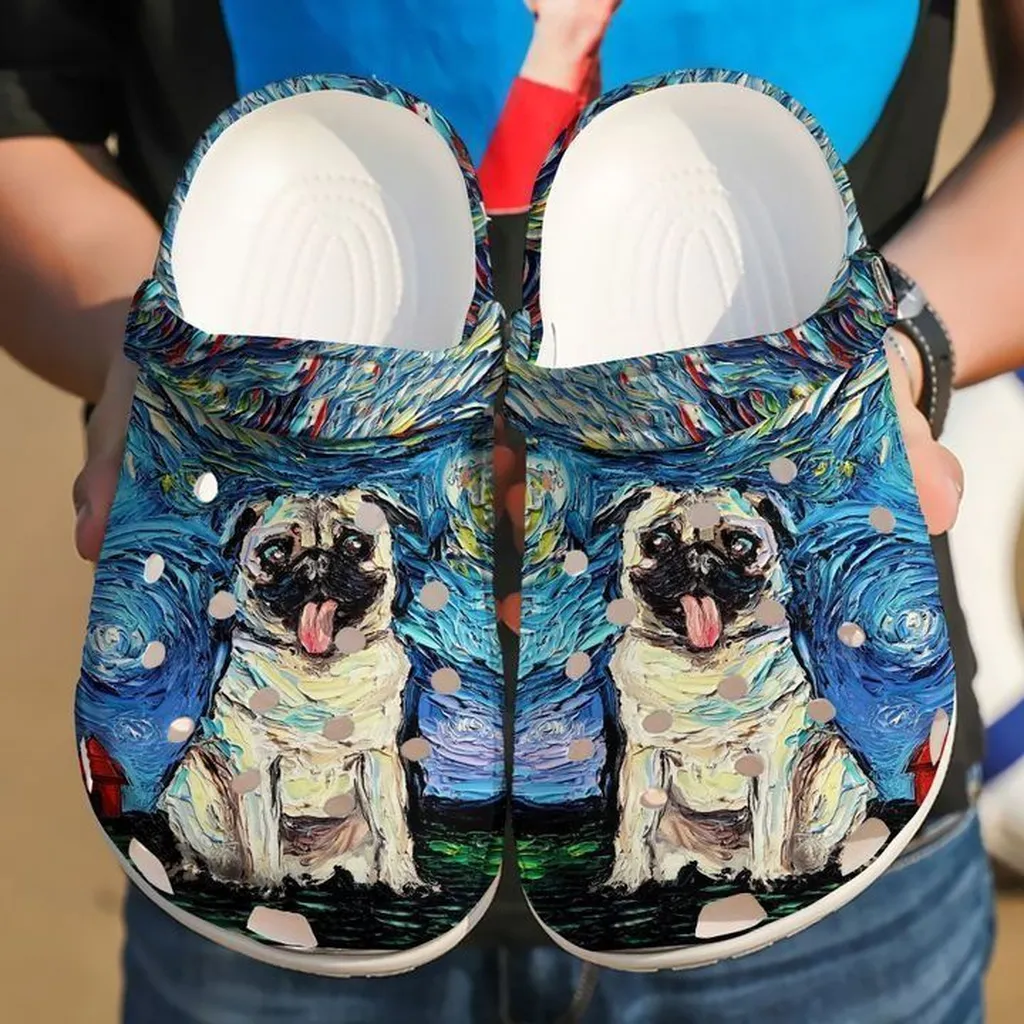 Pug Starry Night Crocs Clog