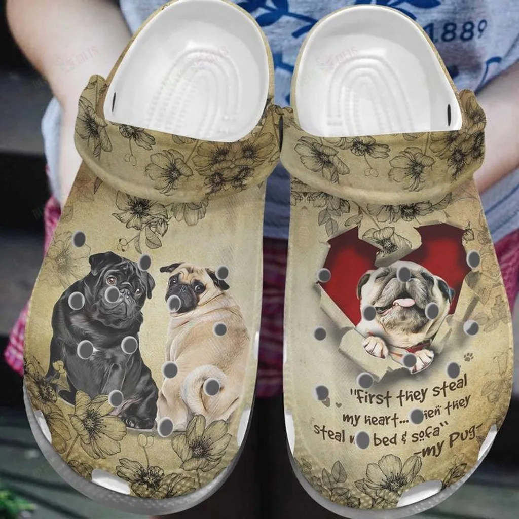 Pug Whites Sole First They Steal Crocs Classic Clogs