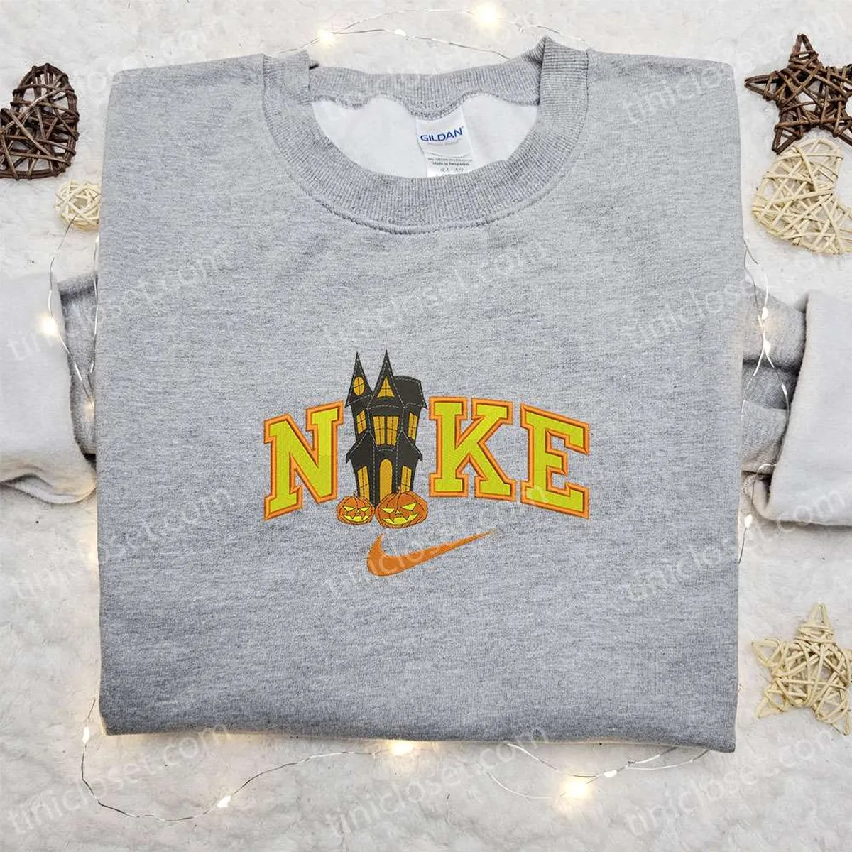 Pumpkin Castle Halloween x Nike Embroidered Sweatshirt, Halloween Embroidered Shirt, Best Halloween Gift Ideas