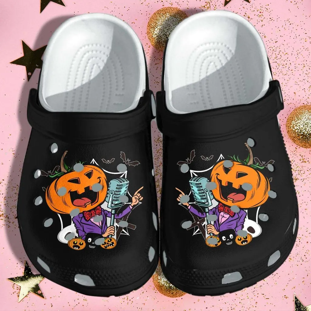 Pumpkin Rock Sings Tattoo Halloween Crocs Crocband Clogs