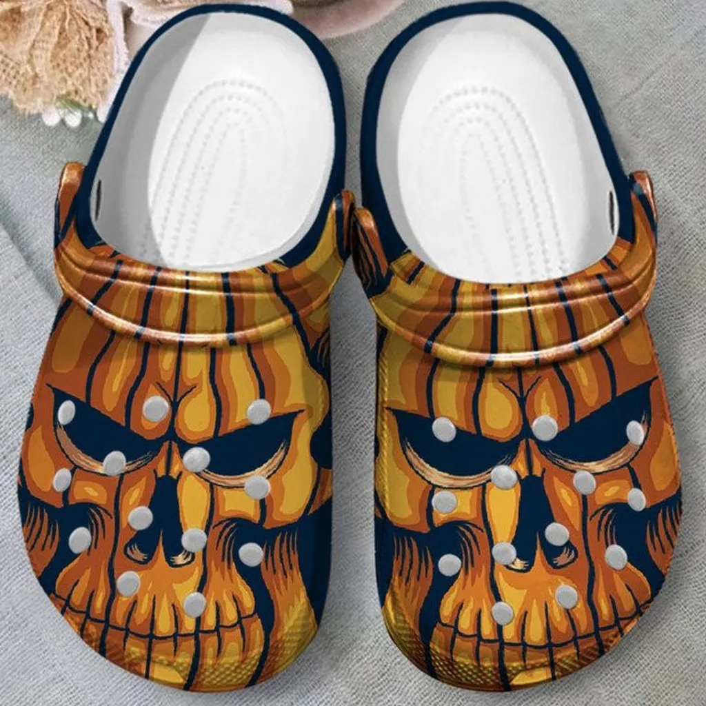 Pumpkin Skull Tattoo Clogs Crocs