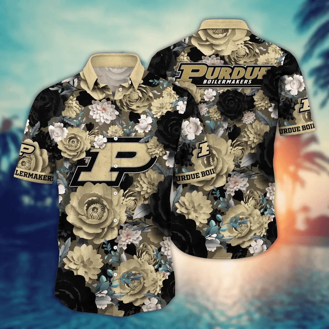 Purdue Boilermakers NCAA Flower Aloha Hawaiian Shirt, Custom Summer Football Shirts VPHWA2451153673