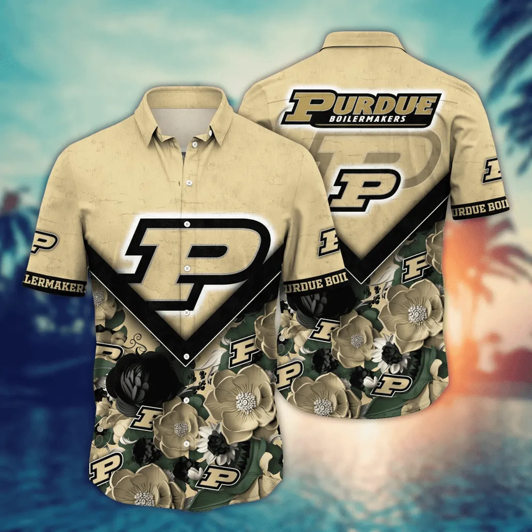 Purdue Boilermakers NCAA Flower Aloha Hawaiian Shirt, Custom Summer Football Shirts VPHWA2451153712