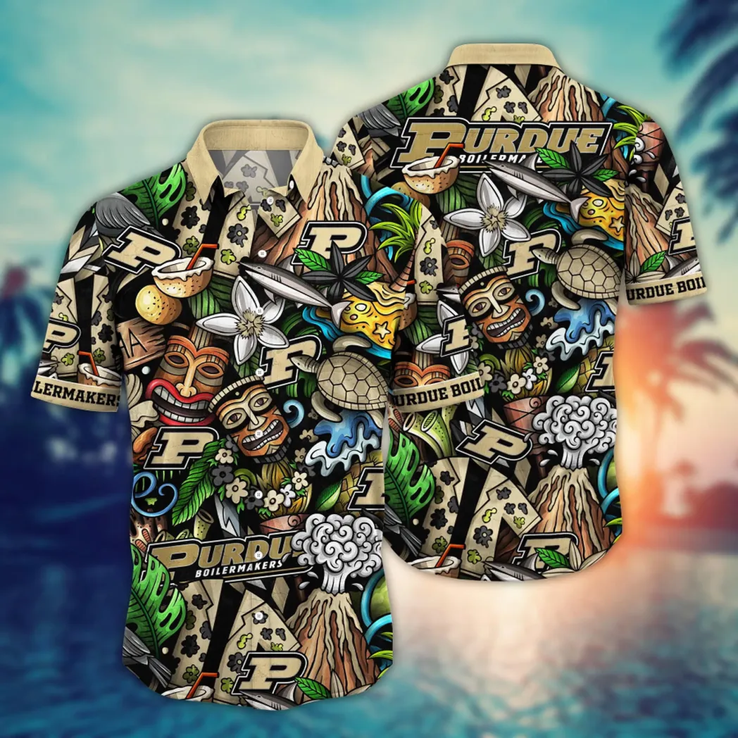 Purdue Boilermakers NCAA Flower Aloha Hawaiian Shirt, Custom Summer Football Shirts VPHWA2451154299