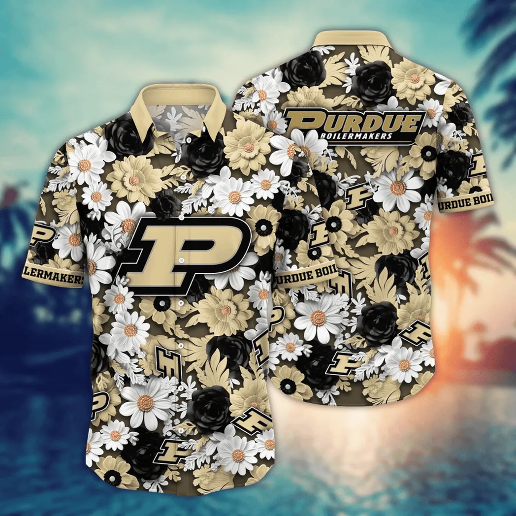 Purdue Boilermakers NCAA Flower Aloha Hawaiian Shirt, Summer Football Shirts VPHWA2451154028