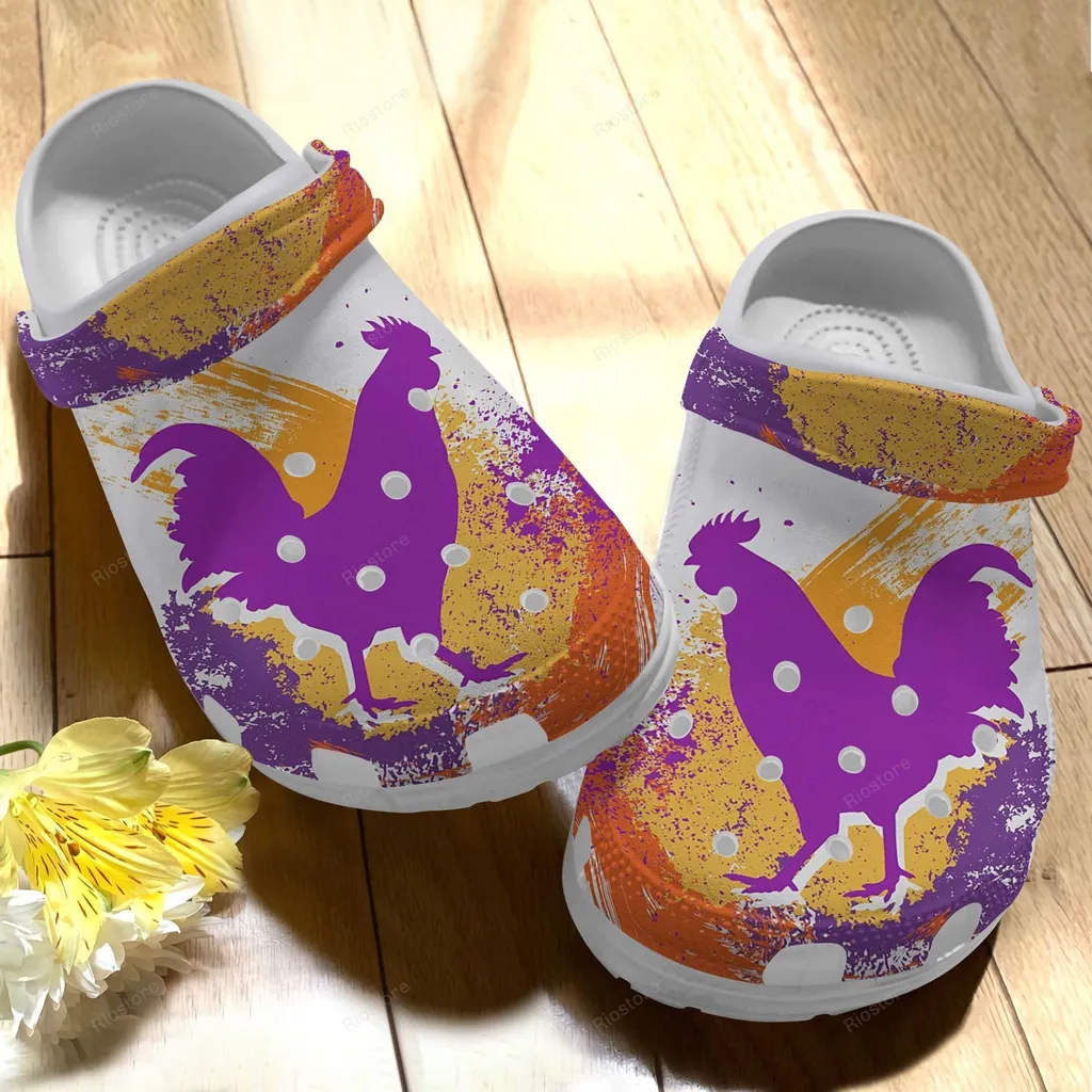 Purple And Yellow Chicken Croc