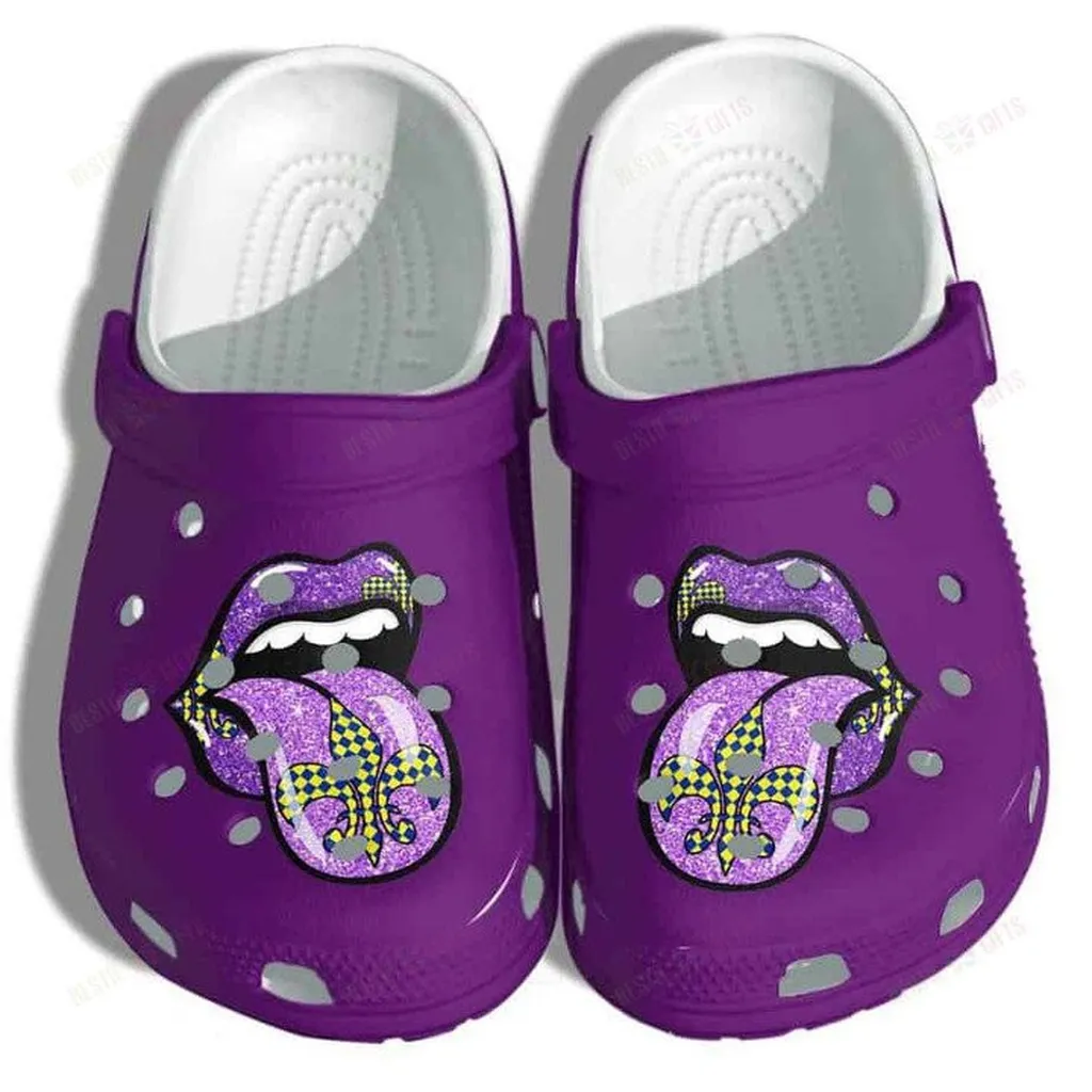 Purple Lip Crocs Classic Clogs