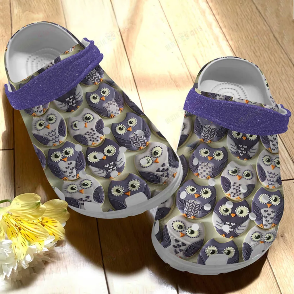 Purple Owls Crocs Classic Clogs