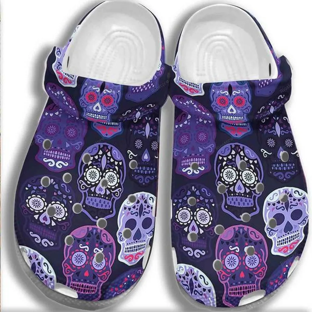 Purple Skull 3D Crocs Clog