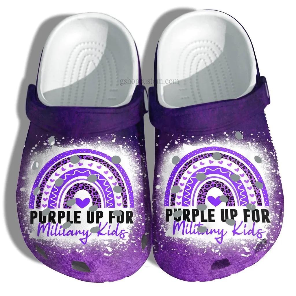 Purple Up For Military Kids Crocs