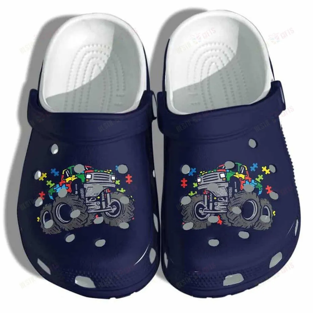 Puzzle Monster Truck Autism Crocs Classic Clogs