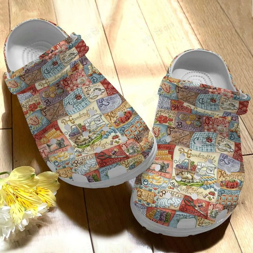 Quilting Collection Crocs, Personalized Crocs Classic Clogs