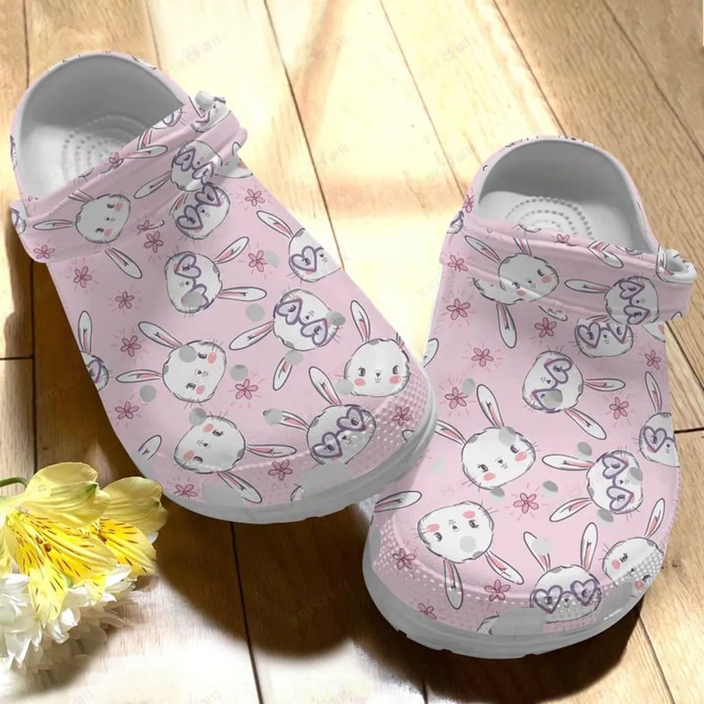 Rabbit Cute Bunnies And Hand Draw Crocs Classic Clogs