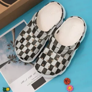 Racing And Checkered Grunge Flag Crocs Classic Clogs