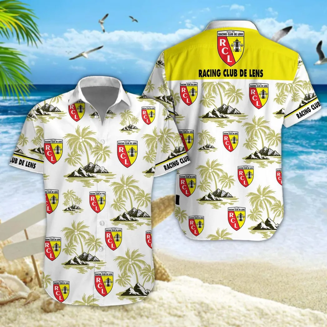 Racing Club de Lens Hawaiian Shirt Style Classic Oversized Hawaiian, Unisex Hawaiian Shirt Trending Summer