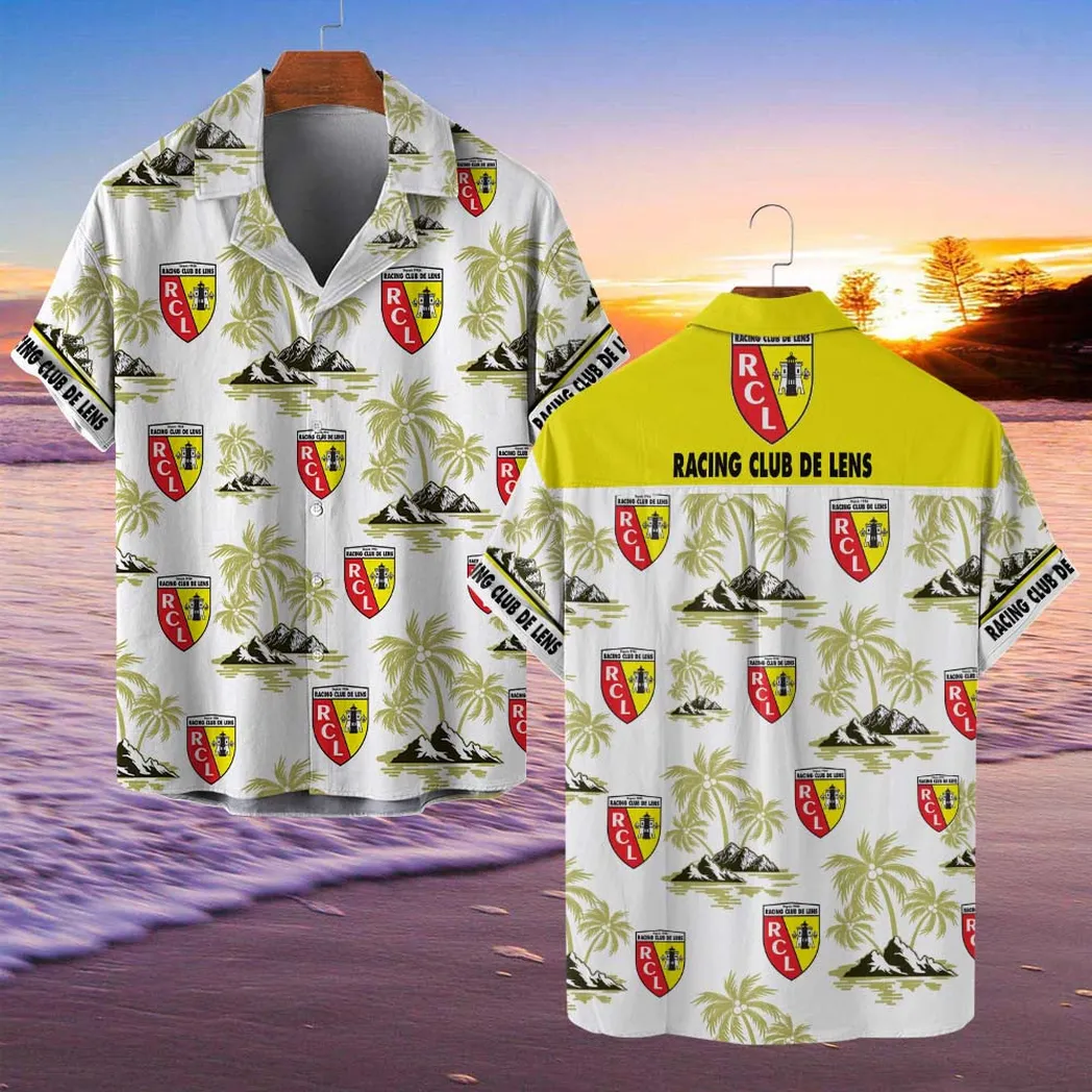 Racing Club de Lens Hawaiian Shirt Style Classic Oversized Hawaiian, Unisex Hawaiian Shirt