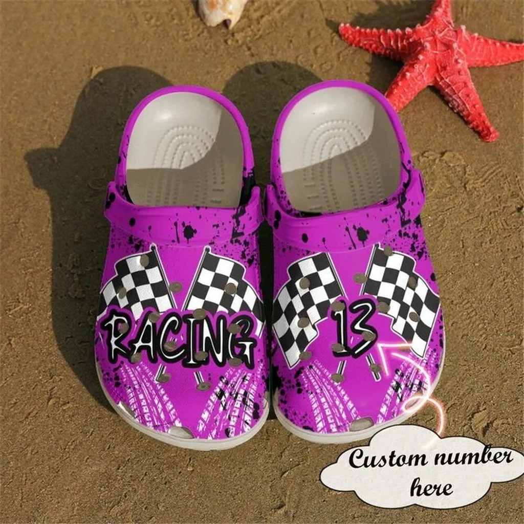 Racing Personalized Born To Race 102 Gift For Lover Rubber Crocs Clog