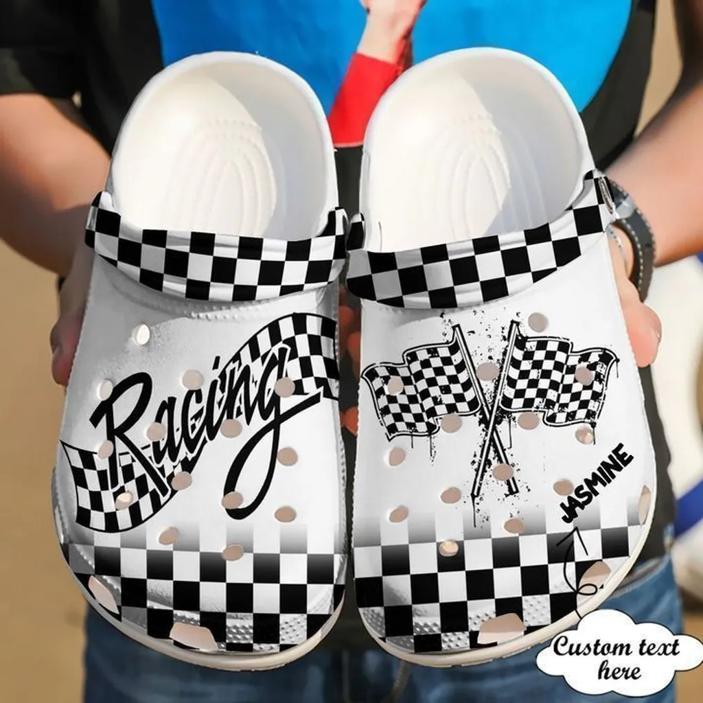 Racing Personalized Flag Crocs Classic Clogs