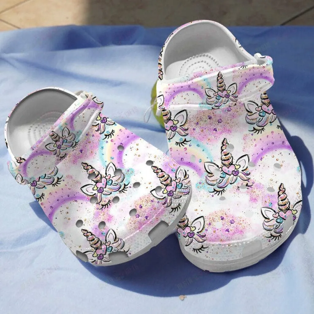 Rainbow Unicorn Crocs Classic Clogs