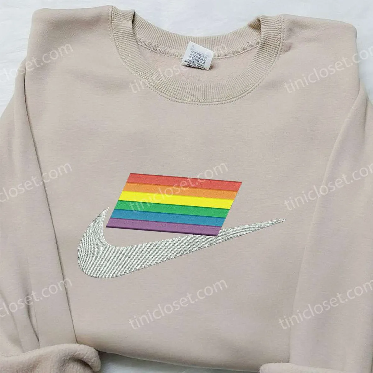 Rainbow x Nike Embroidered Shirt, Nike Inspired Embroidered Shirt, Best Birthday Gifts Ideas