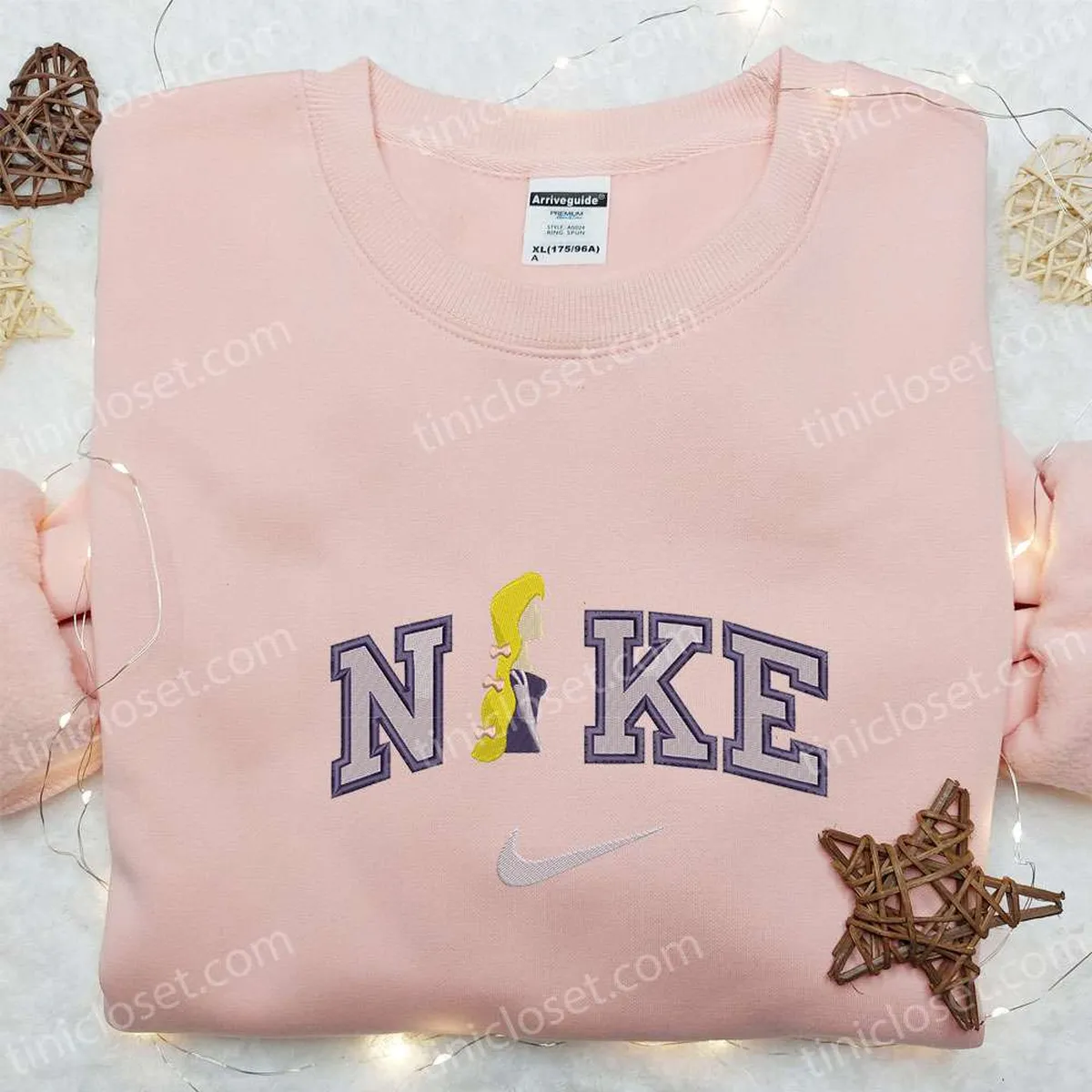 Rapunzel Princess x Nike Embroidered Sweatshirt, Tangled Disney Embroidered Shirt, Best Gift Ideas