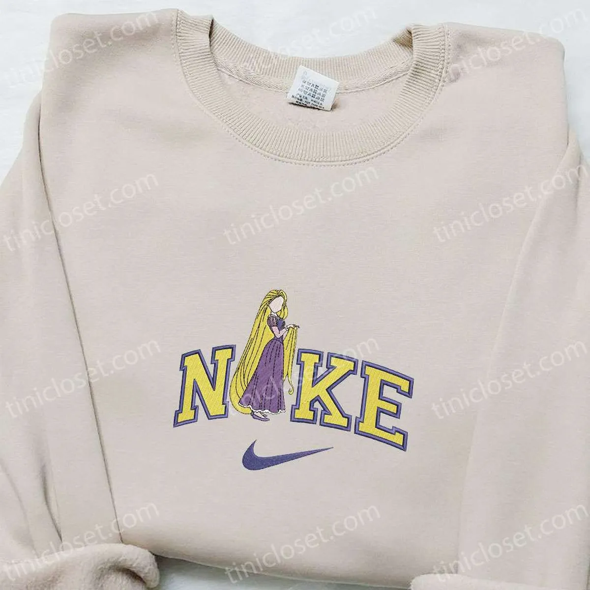 Rapunzel x Nike Embroidered Shirt, Disney Princess Embroidered Hoodie, Nike Inspired Embroidered Sweatshirt